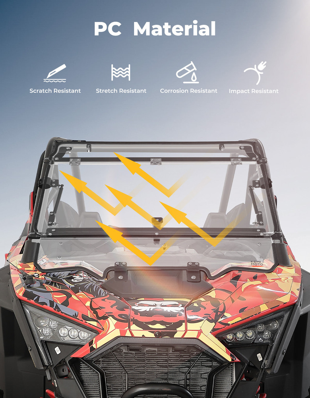 Polaris RZR PRO XP (2020-2024) Upgraded Flip Windshield with Slide