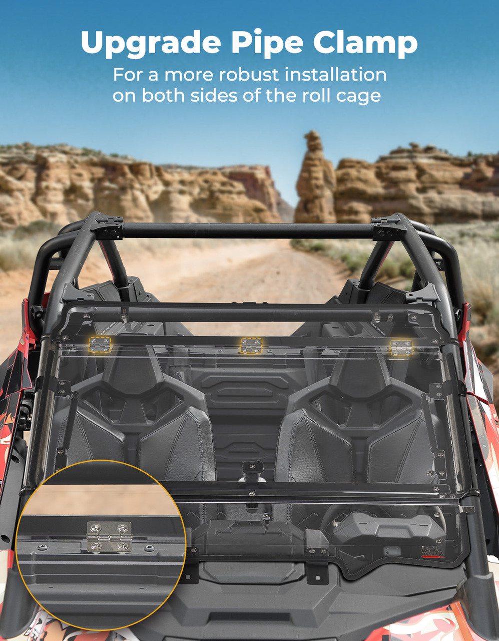 Polaris RZR PRO XP (2020-2024) Upgraded Flip Windshield with Slide
