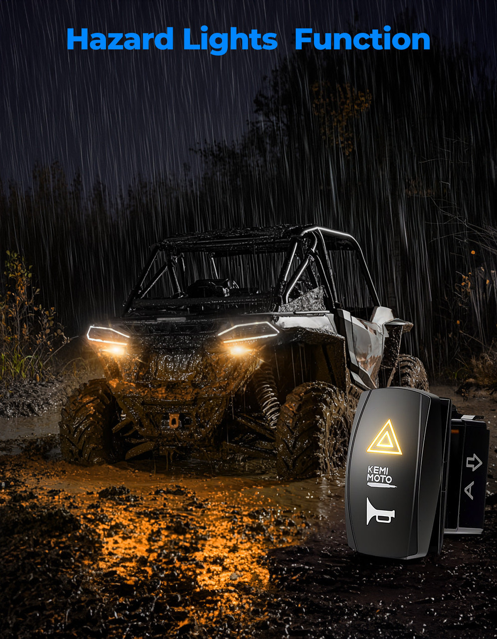 Polaris RZR Turn Signal Kit with 110D Horn by Kemimoto - B0802