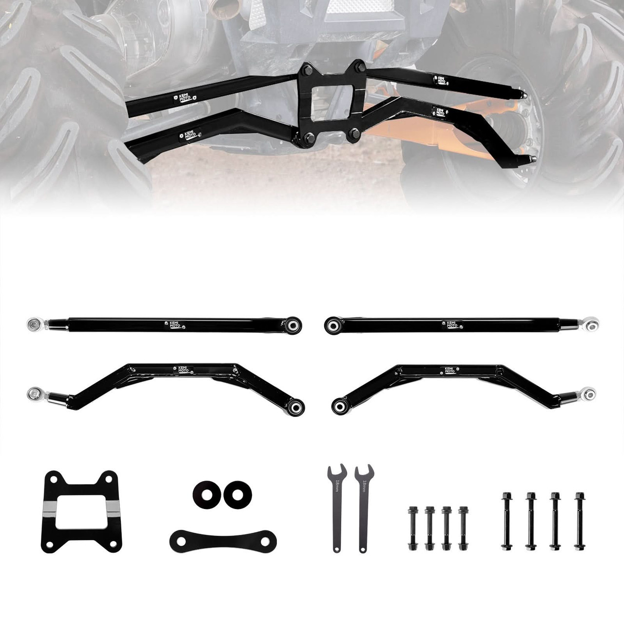 ま*＊様 リリパットレーン　THE KINGS ARMS Polaris RZR XP 1000 Rear Radius Arms by Kemimoto - B0215-00001-BK-EPZ