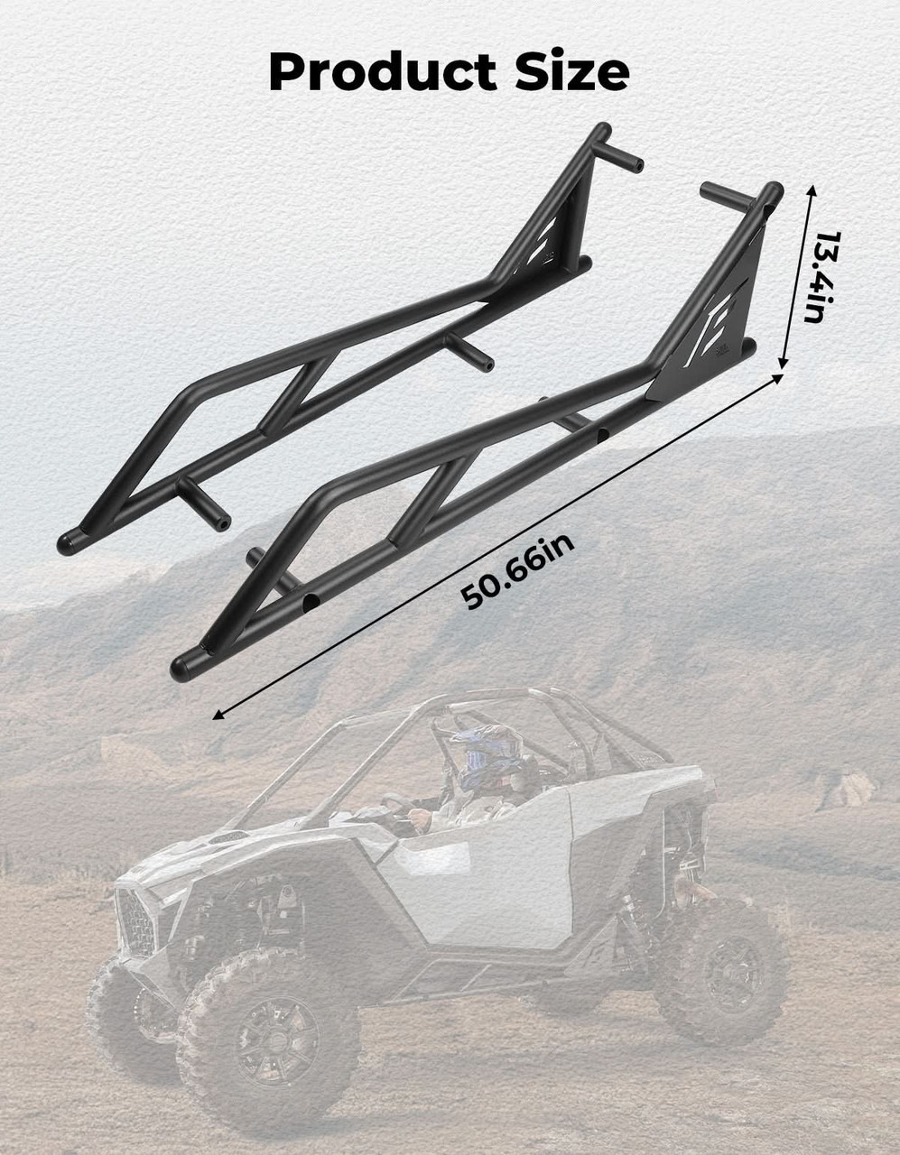 Polaris RZR Pro XP/S/R Pro Nerf Bars Rock Sliders with Step