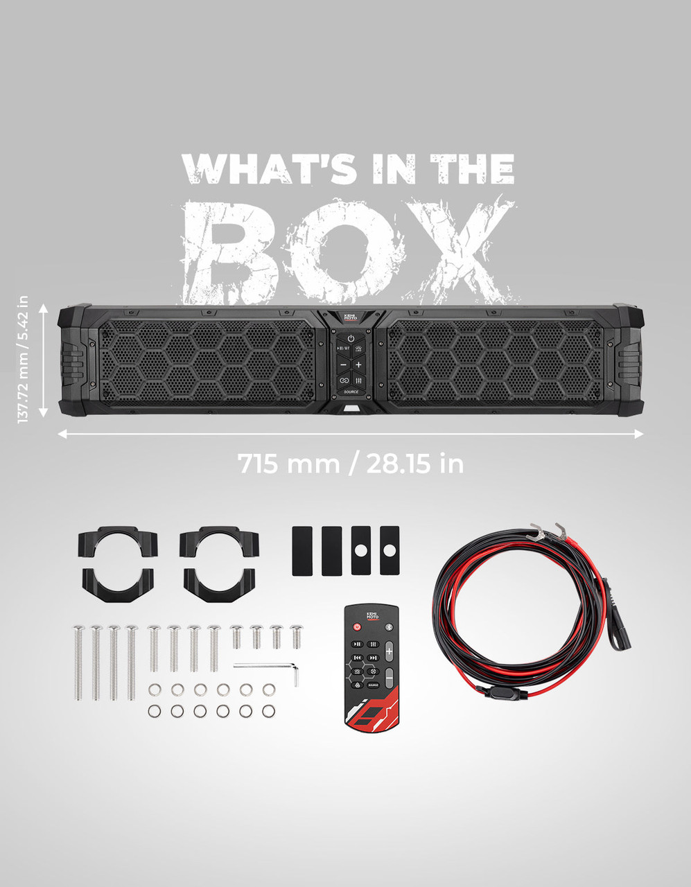 ザ・ビーティー オーディオライト Polaris RZR Midnight 70 Gen2 Soundbar 680W Max Power, IP66