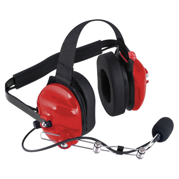 Polaris RZR H42 Red 2-Way Radio Headset w/ PTT By Rugged Radios