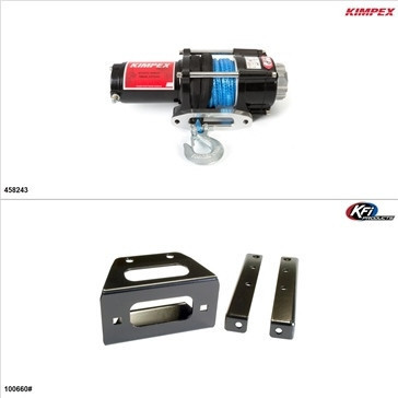 Polaris RZR 800 Synthetic 2500LB Winch and Winch Mount Kit by Kimpex