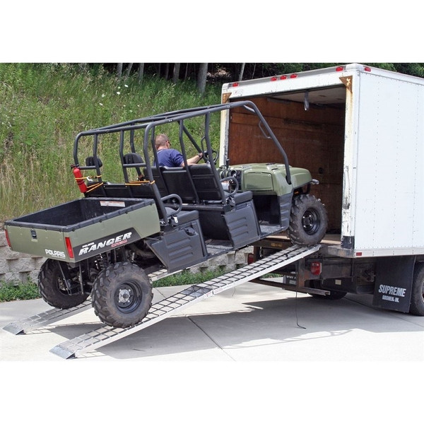 Polaris RZR 12' L x 14" W Big Boy Aluminum Dual Runner Folding UTV Ramps by Black Widow