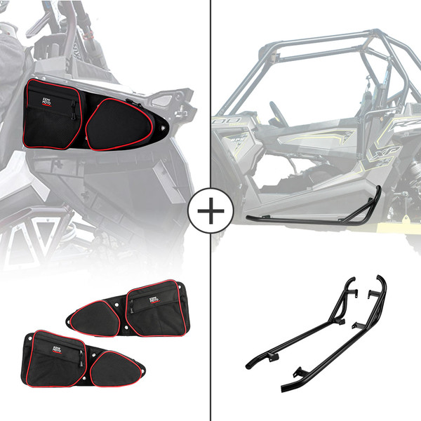 Polaris RZR XP 1000 Front Door Side Door Bags & Side Nerf Bars Rock Sliders by Kemimoto
