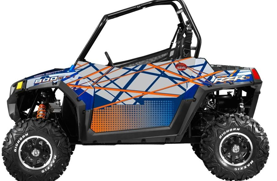 Polaris RZR S 800 Blue Fire-Orange LE Gen X Two Door Graphics Kit