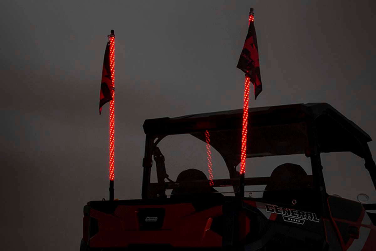 Polaris RZR Multi-Color LED Whip Light Pair With Remote Control by