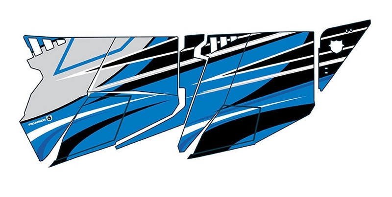 Polaris RZR 4 XP Turbo Stealth Door Graphic - Velocity Blue by Pro