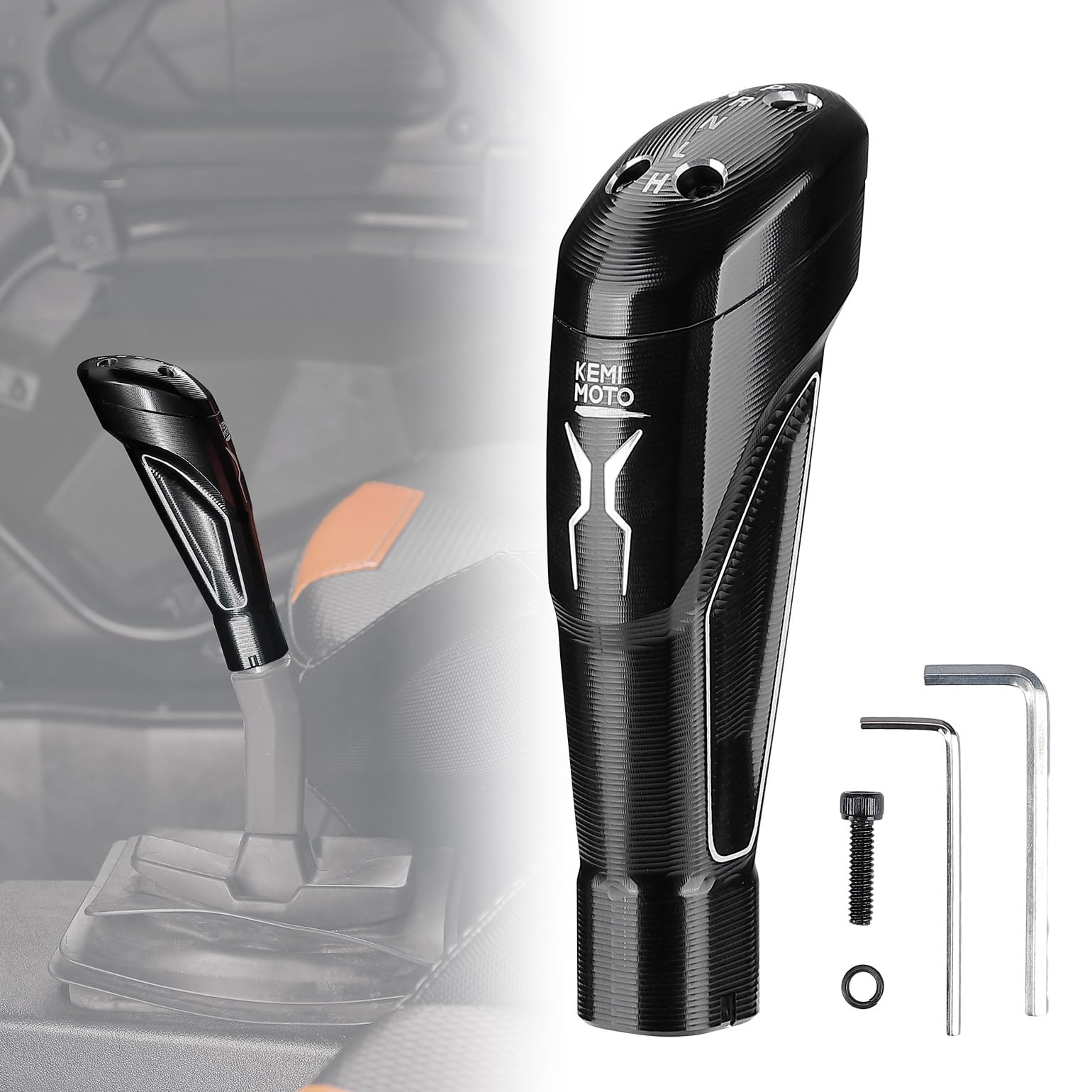 コンプリートセットSIMPLE BLACK 7.75 Polaris RZR 570/ XP 1000 / XP Turbo Aluminum Knob Grip Gear