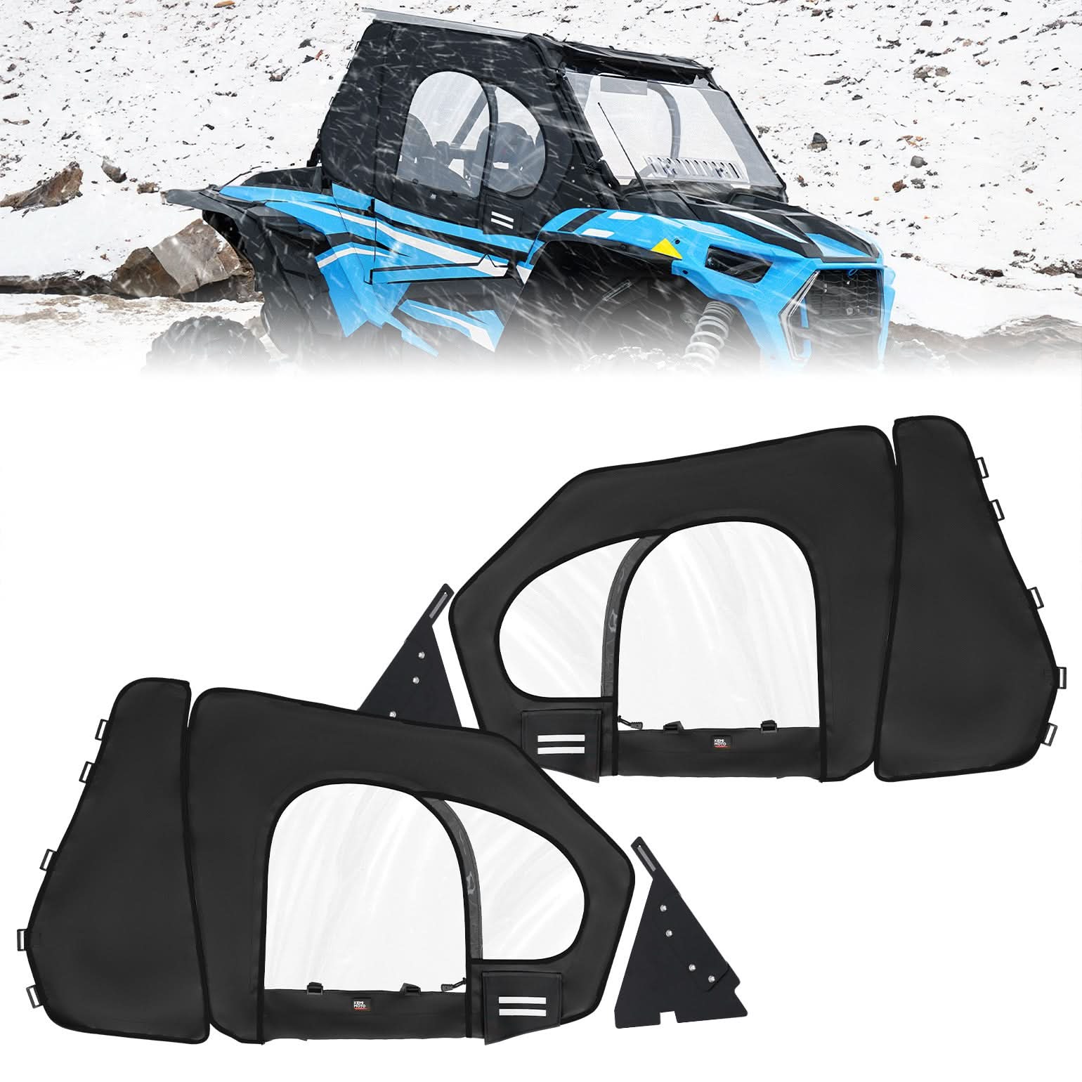 Polaris RZR XP 1000/900 Upper Doors with Steel Frame by Kemimoto
