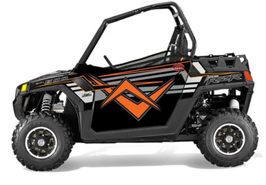 Polaris RZR 800 Gloss Black Orange Madness GenX Two Door Graphics