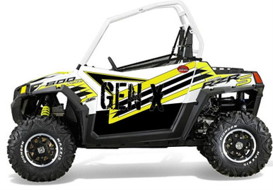 Polaris RZR S 800 White Lightning GenX Two Door Graphics Kit by