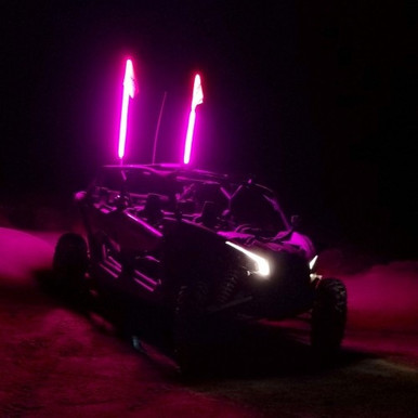 Polaris RZR Pink Safety Whip-RZR by Pyramid Whips