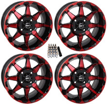 Polaris RZR Hd6 Utv 14" Red/Black Wheels/Rims by STI Powersport