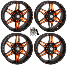 Polaris RZR Hd7 Utv Orange/Black 18" Wheels/Rims by STI Powersport