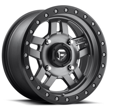 Polaris RZR Fuel Anza D558 Matte Gun Metal Wheel Set by Fuel Off-Road