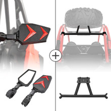 Polaris RZR Turbo Side Rear View Mirrors & Spare Tire Carrier