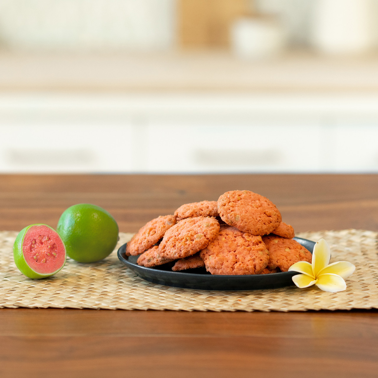 guava crunch cookies on a plate