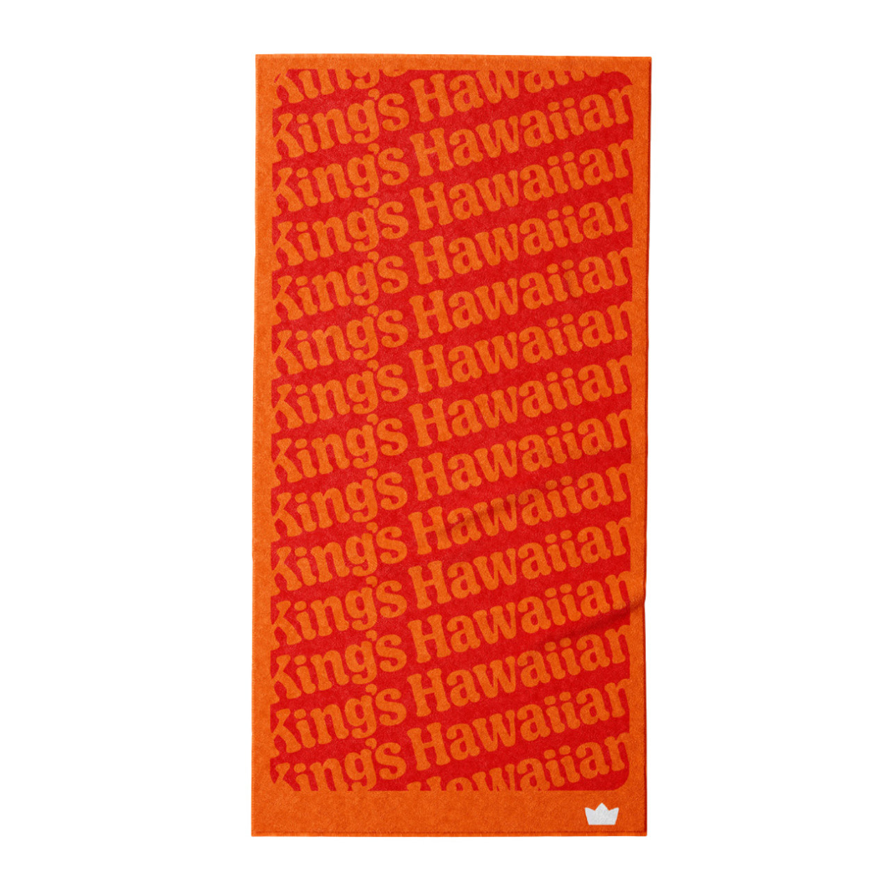 King's Hawaiian towel with logo repeated, front King's Hawaiian towel with logo repeated, front