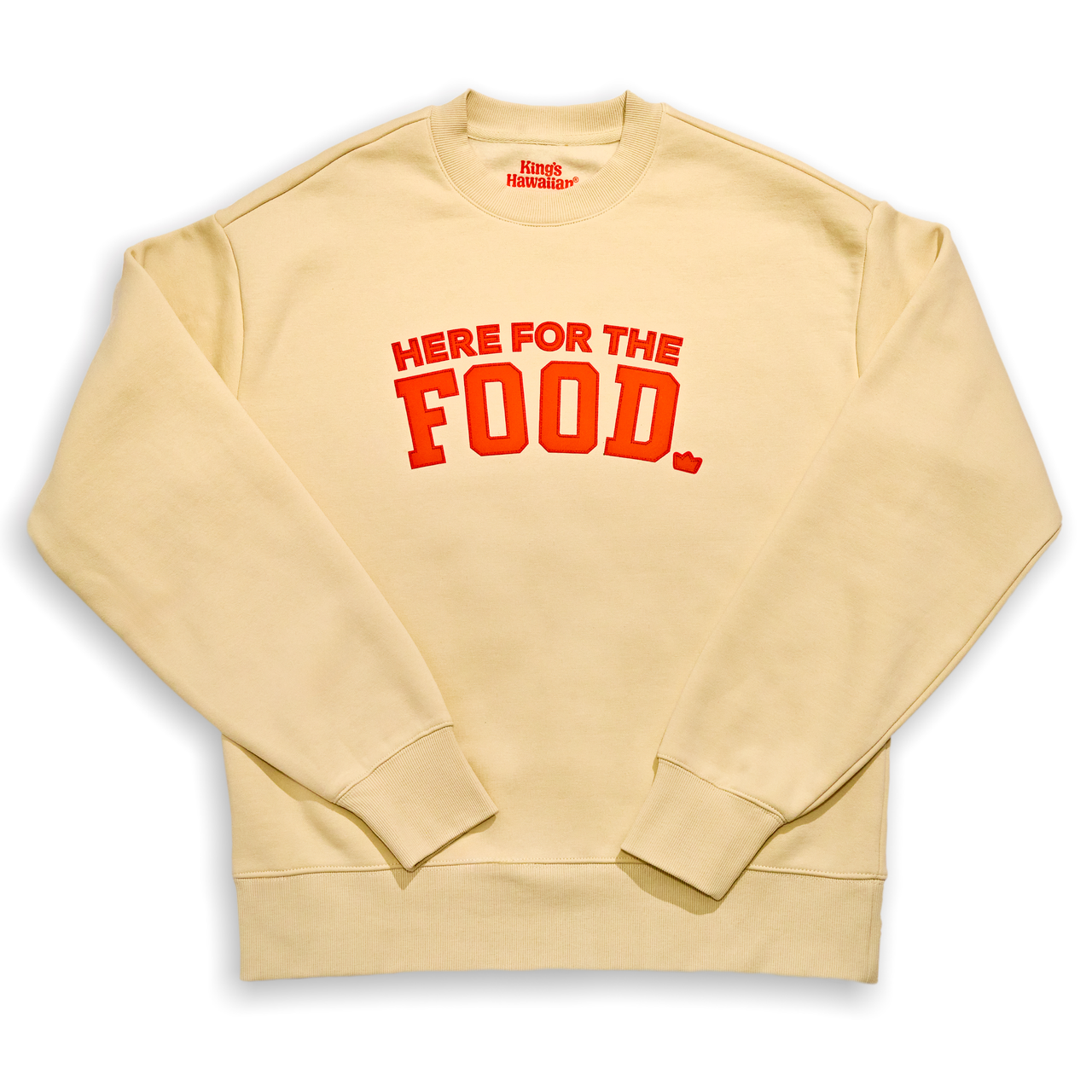 Image of King's Hawaiian “Here For The Food” Crew Sweatshirt on white background