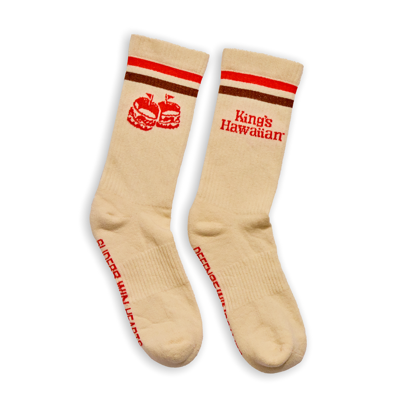 King's Hawaiian “Sliders Win Hearts" Socks on white background