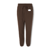 King's Hawaiian Maple Brown Sugar sweatpants in brown with white crown logo detail on the left hip.