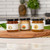 Trio of irresistible organic Ohia-Lehua Blossom Honey 4.5oz, organic Wilelaiki Blossom Honey 4.5oz, and Macadamia Nut Blossom Honey 4.5oz