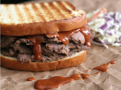 Oven Roasted Tri-Tip Sandwich with Spicy Asian Slaw