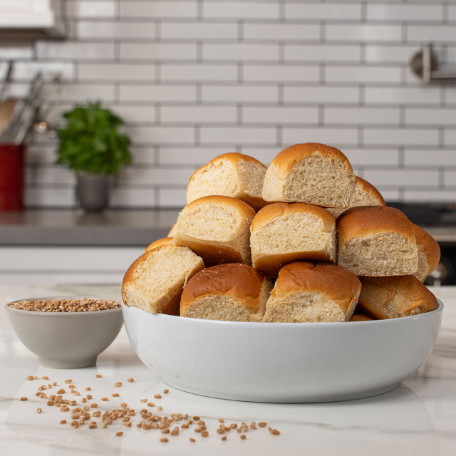 irresistible bowl piled high with 12 delicious King's Hawaiian Honey Wheat Rolls