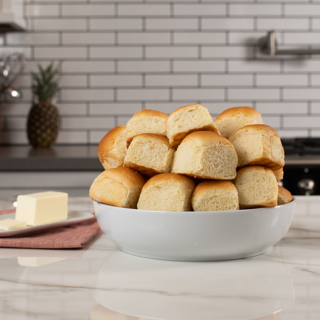irresistible bowl piled high with 12 delicious King's Hawaiian Savory Butter Rolls