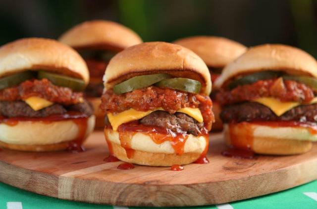 Sweet Pineapple BBQ Chili Cheeseburger Sliders