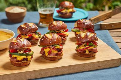 Beer Braised Bratwurst Sliders
