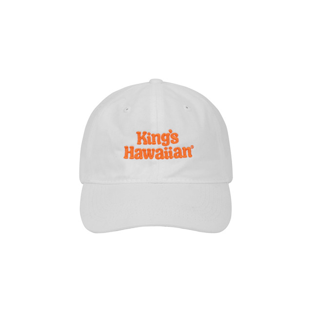King's Hawaiian white dad hat with logo graphic, front