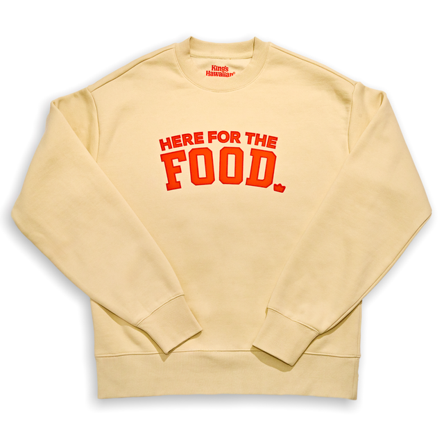 Image of King's Hawaiian “Here For The Food” Crew Sweatshirt on white background
