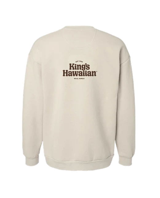 Back of of King’s Bakery Storefront - Heritage Crewneck on white background