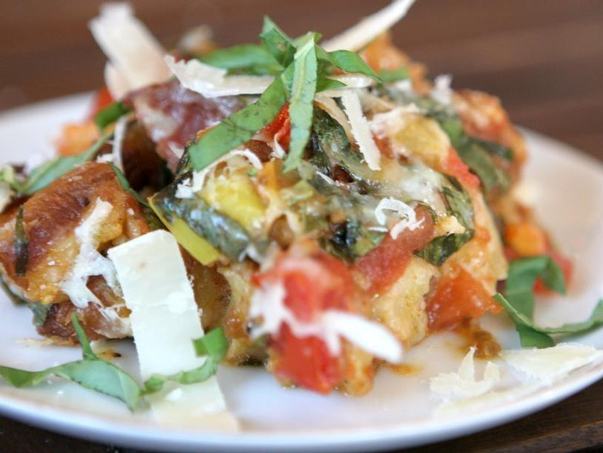 Baked Tomato Basil Panzanella