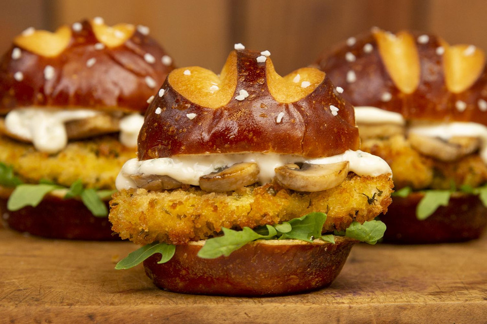 Chicken Schnitzel Pretzel Slider