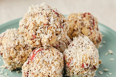 Island Harvest Coconut Covered Energy Bites With a Surprise!