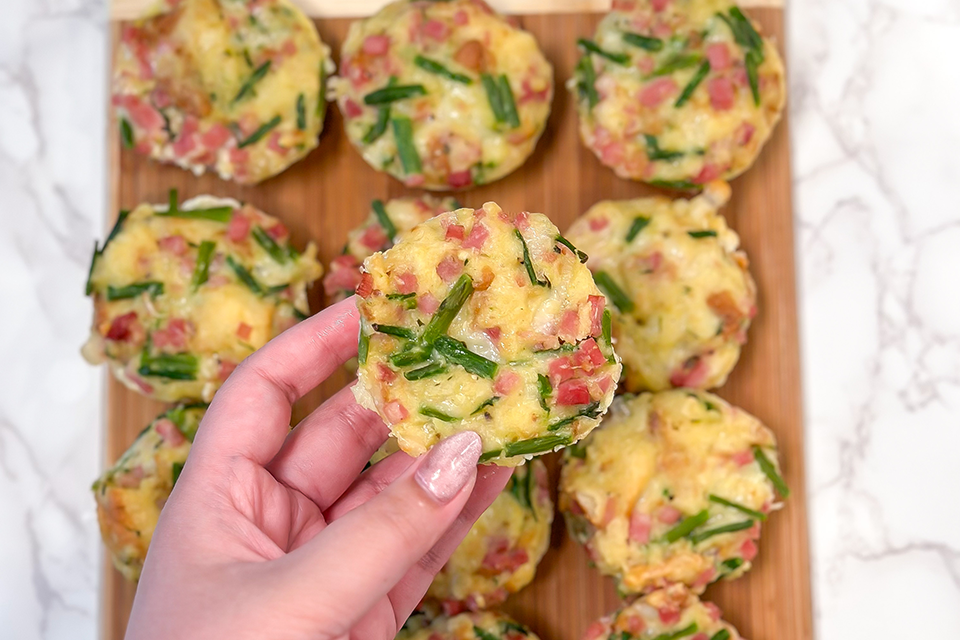 Asparagus, Ham & Gruyere Quiche Bites