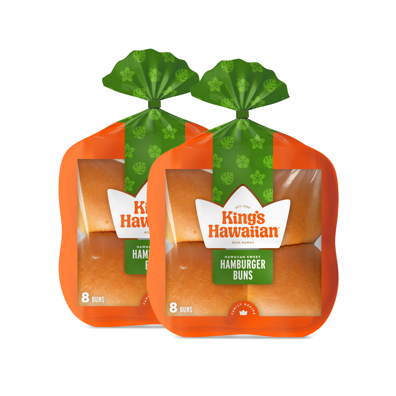 Original Hawaiian Sweet Hamburger Buns, 2 pack