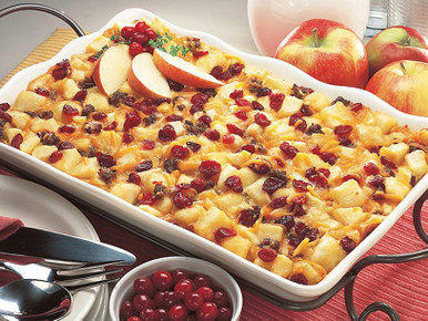 Scalloped Apples & Sausage Strata