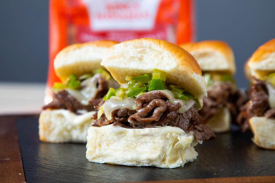 King's Hawaiian Philly Cheesesteak Sliders Recipe