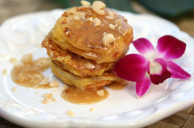 Pineapple French Toast Stack with Mac Nut Syrup