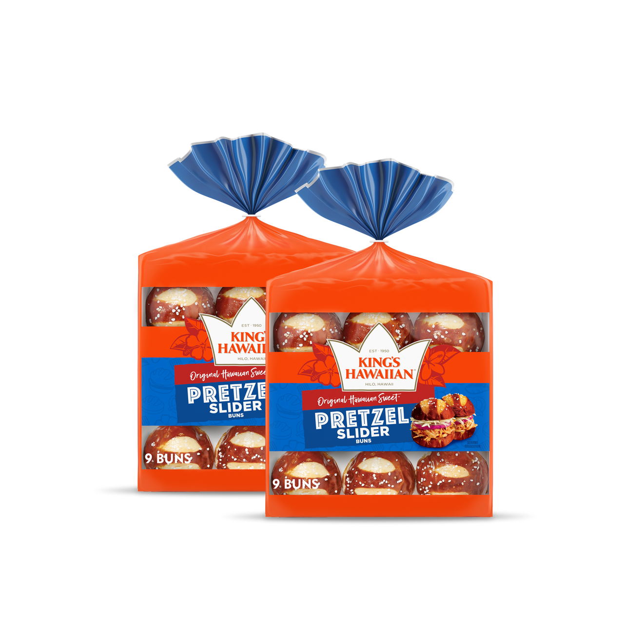 Original Hawaiian Sweet Pretzel Pre-Sliced Slider Buns, 2 Pack