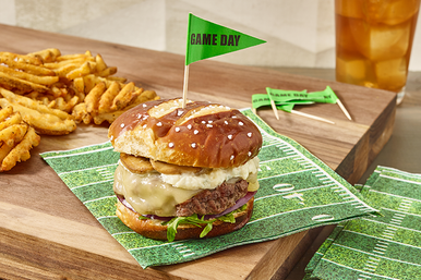 Mushroom and White Beer Cheese Burger