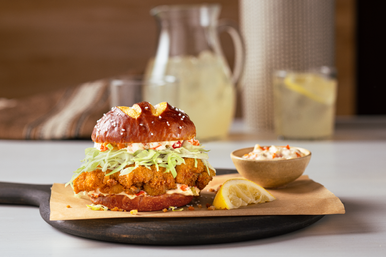 Tri-Tip Cutlet Pretzel Sandwich
