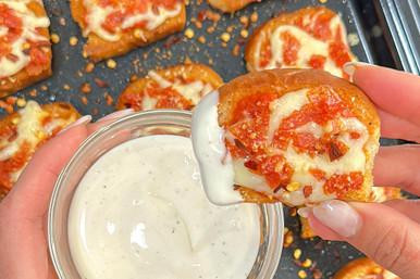 Mini Pizza Toasts with Ranch