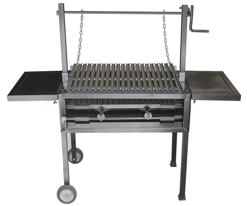 Argentine grill shown with with gas insert.