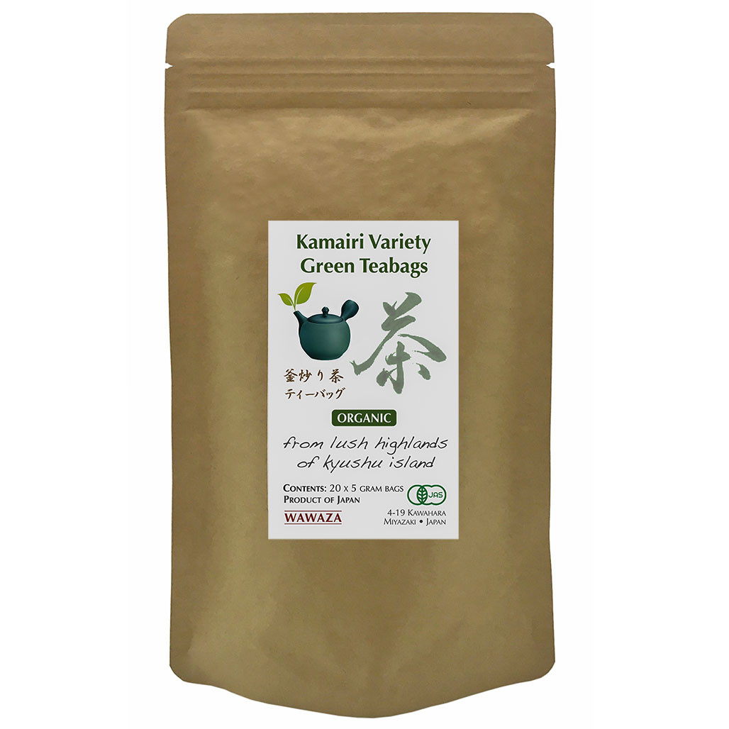 Kamairicha Large Size Green Teabags - WAWAZA
